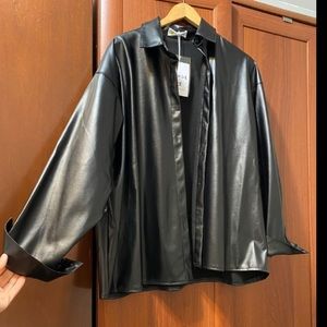 Pinge Oversized Leather Jacket